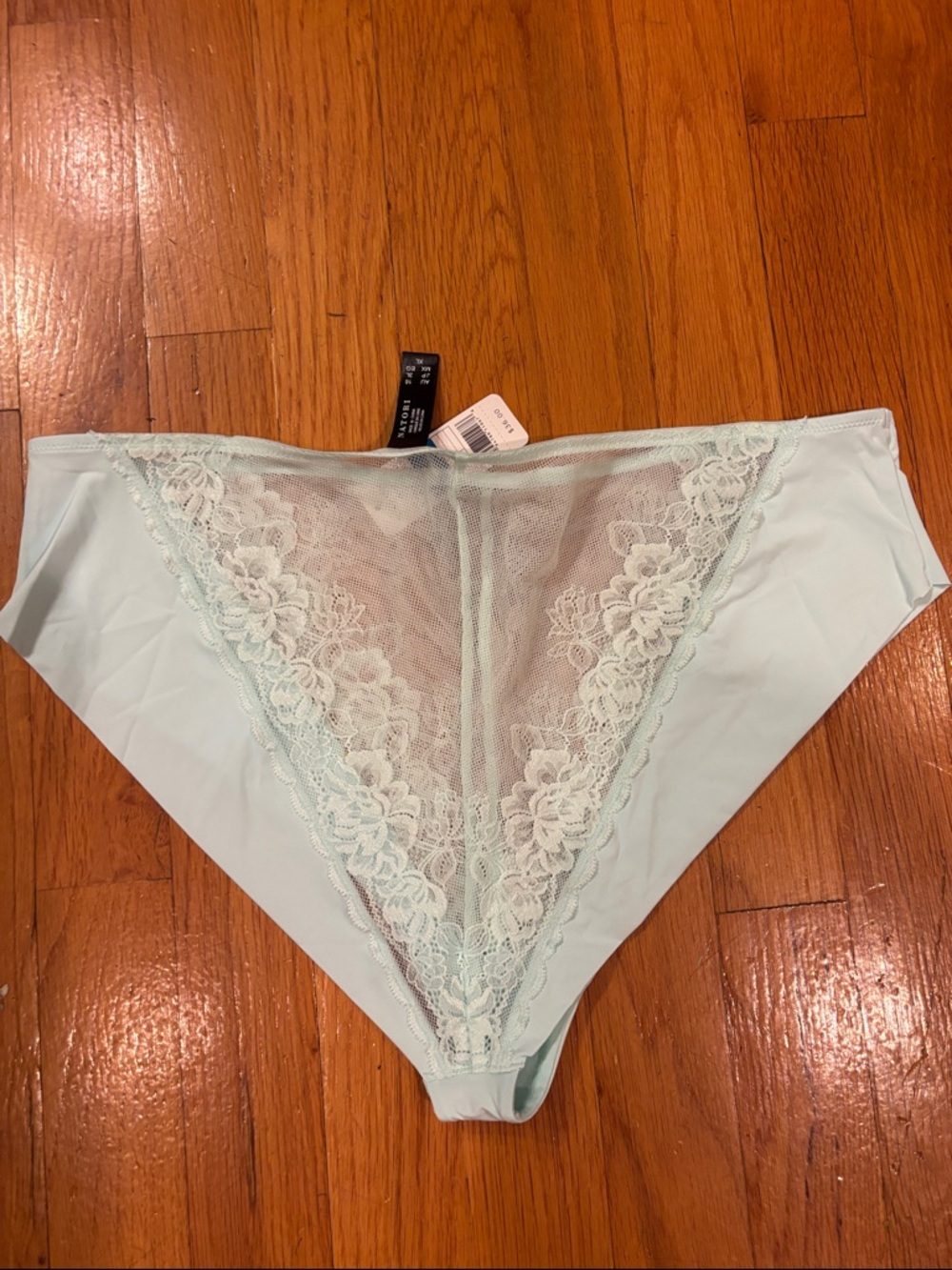 Natori Lace-Panel Bikini Briefs in Light Mint New XL - Picture 3 of 3